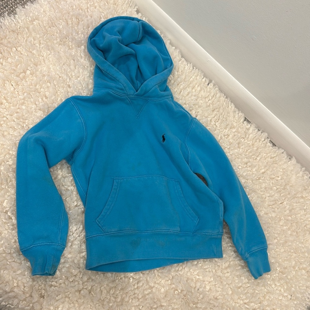 Polo hoodie turquoise